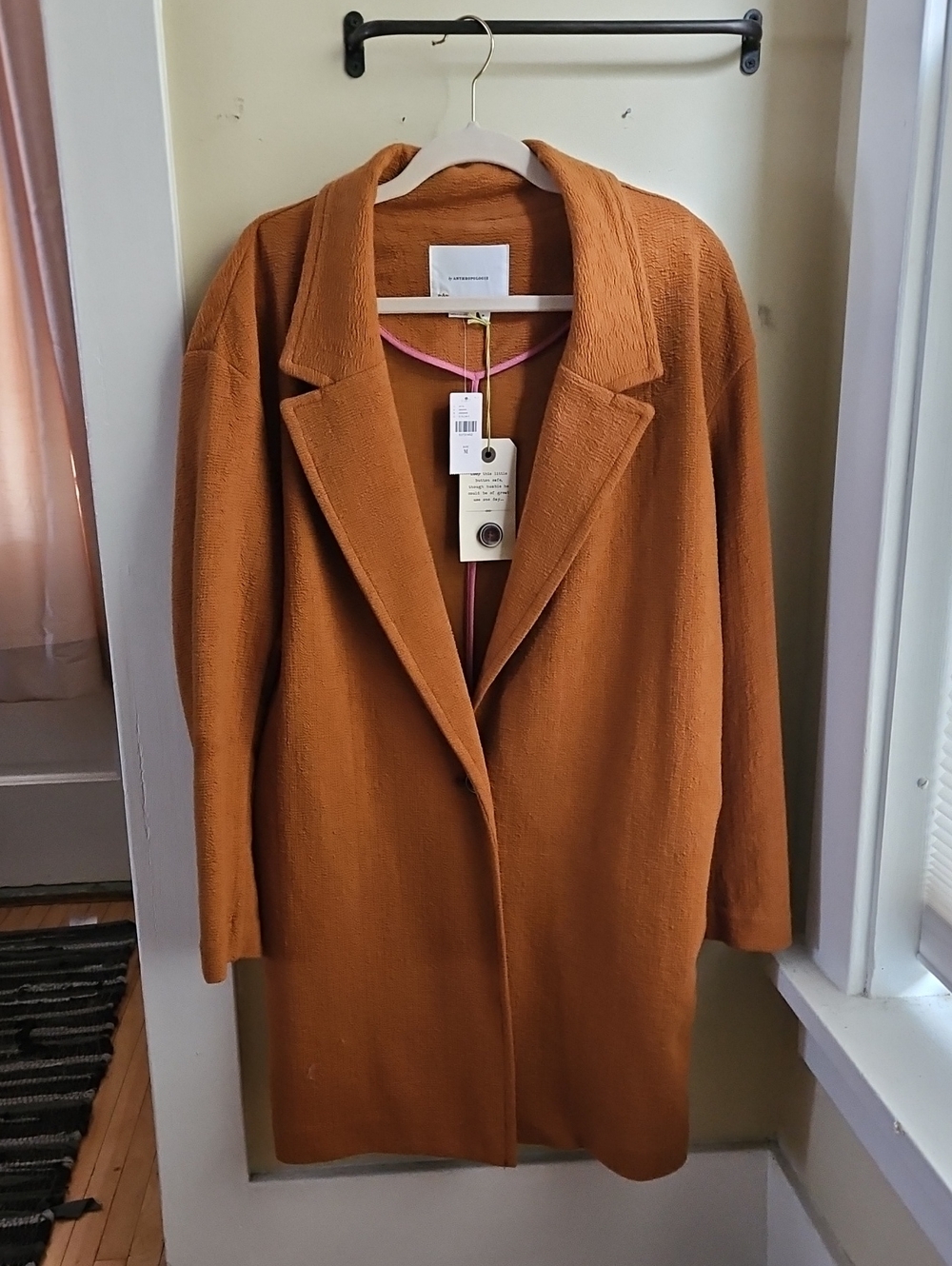 Anthropologie Brand New Caramel Open-Front Trench Coat